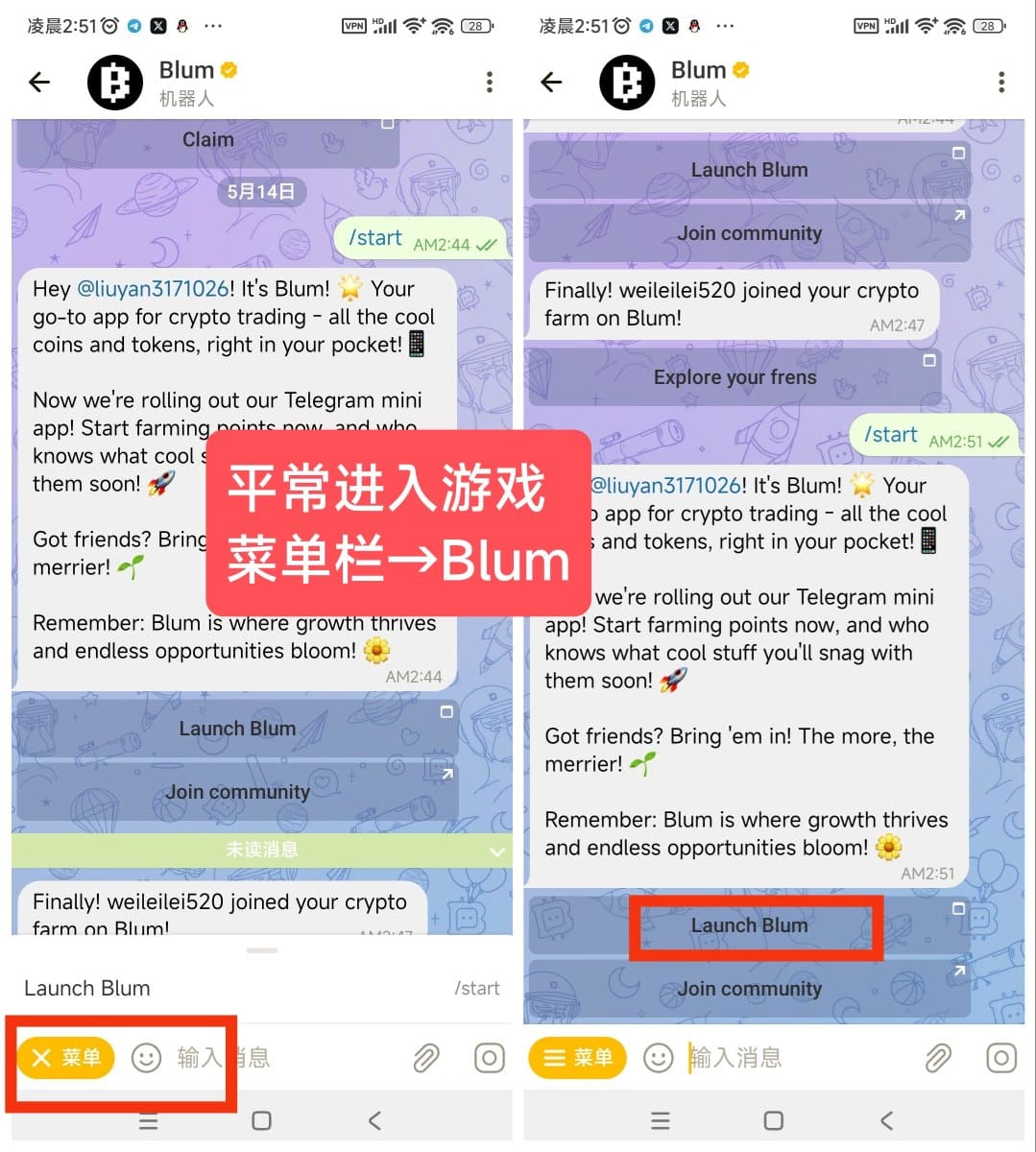 正常进入电报Blum
